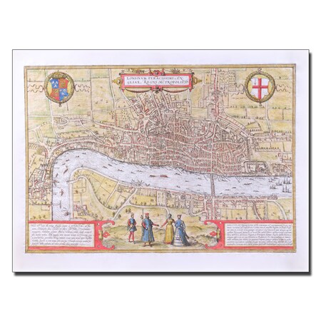 Trademark Fine Art 'Map of London c. 1572' Canvas, 18x24 BL00604-C1824GG